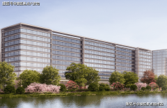 目建建立面采用现代玻璃幕墙取铝板连系的体例